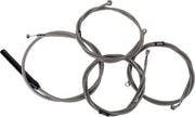 LA Choppers Complete Stainless Braided Handlebar Cable/Brake Line Kit for 2023-2025 Harley-Davidson Cable Kit Clear-Coated Natural Silver Alternate...