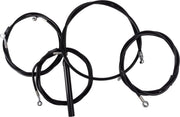 LA Choppers Complete Black Vinyl Braided Handlebar Cable/Brake Line Kit Cable Kit Clear-Coated Alternate Length Clutch Line Black| Clear-Coated| Natural