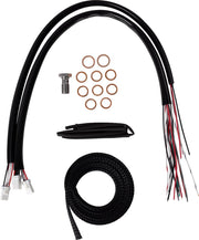 LA Choppers Complete Black Vinyl Braided Handlebar Cable/Brake Line Kit Cable Kit Clear-Coated Alternate Length Clutch Line Each