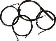 LA Choppers Complete Midnight Braided Handlebar Cable/Brake Line Kit Cable Kit Black Clear-Coated Alternate Length Clutch Line Black| Clear-Coated| Natural #LA-8059KT2-16M