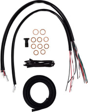 LA Choppers Complete Midnight Braided Handlebar Cable/Brake Line Kit Cable Kit Black Clear-Coated Alternate Length Clutch Line Each