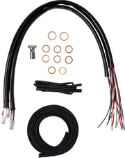 LA Choppers Complete Stainless Braided Handlebar Cable/Brake Line Kit Cable Kit Clear-Coated Natural Silver Alternate Length Clutch Line #LA-8059KT2-19