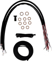 LA Choppers Complete Midnight Braided Handlebar Cable/Brake Line Kit Cable Kit Black Clear-Coated Clutch Line Black| Clear-Coated| Natural #LA-8059KT2-19M