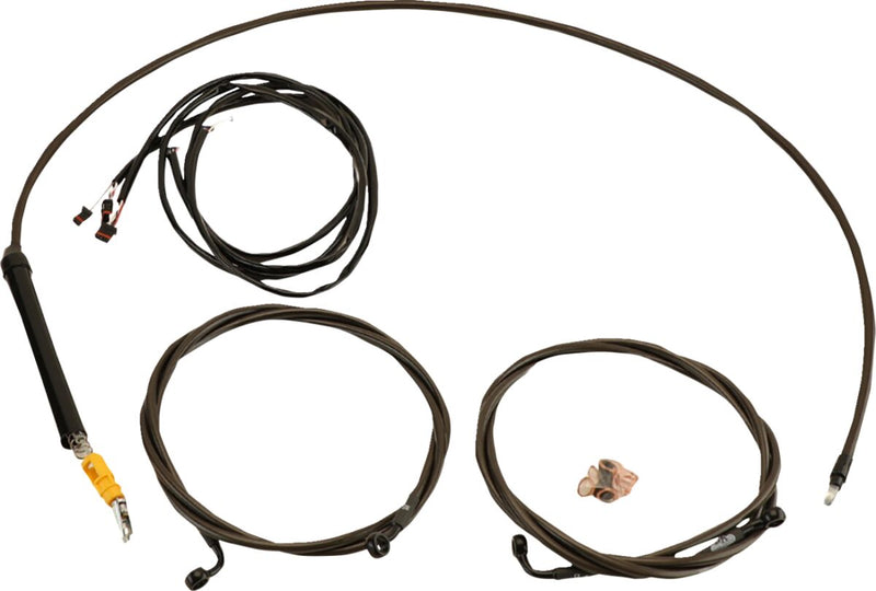 LA Choppers Complete Plug-and-Play Cable Kit Midnight Black Clear-Coated Alternate Length Braided Brake Line Clutch Line Black| Clear-Coated| Natural #LA-8059KT3-13M