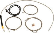 LA Choppers Complete Plug-and-Play Cable Kit Clear-Coated Natural Silver Alternate Length Braided Brake Line Clutch Line #LA-8059KT3-16