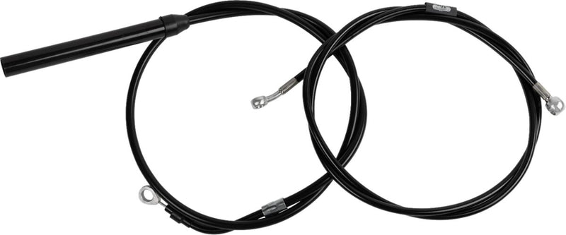 LA Choppers Standard Black Vinyl Handlebar Cable/Brake Line Kit Cable Kit Natural Braided Clutch Line Black| Natural #LA-8062KT-08B