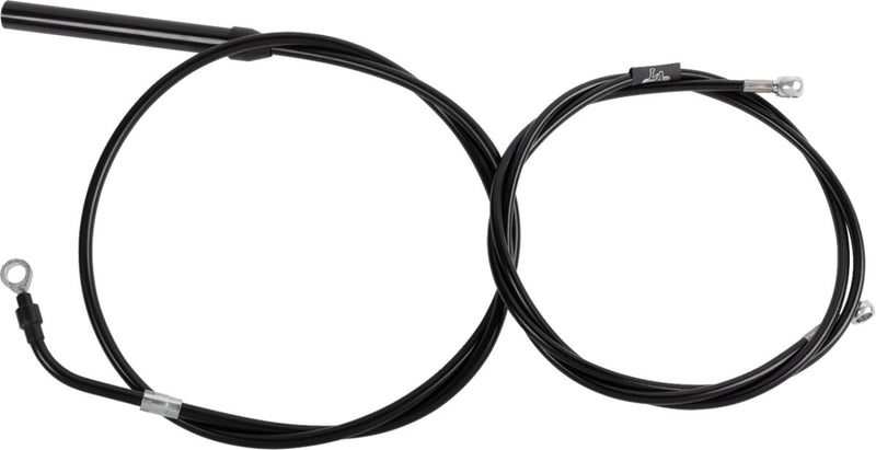 LA Choppers Standard Black Vinyl Handlebar Cable/Brake Line Kit Cable Kit Natural Alternate Length Braided Clutch Line Black| Natural #LA-8062KT-19B
