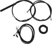 LA Choppers Complete Plug-and-Play Cable Kit Black Clear-Coated Alternate Length Braided Brake Line Clutch Line Black| Clear-Coated| Natural #LA-8062KT3-13B