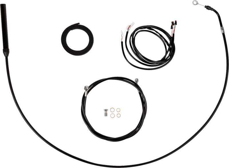 LA Choppers Complete Plug-and-Play Cable Kit Black Clear-Coated Alternate Length Braided Brake Line Clutch Line Black| Clear-Coated| Natural