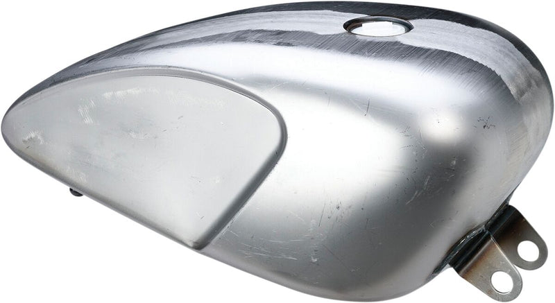 Drag Specialties Legacy Gas Tank Raw Silver Steel #012960