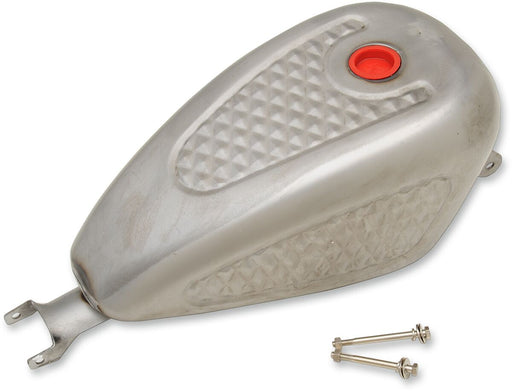 Drag Specialties Custom Gas Tank Raw Silver Diamond Custom Tank Steel