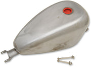 Drag Specialties Custom Gas Tank Raw Silver Peanut Custom Tank Steel #63584