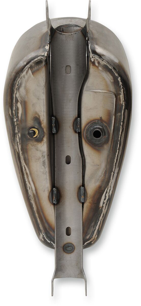 Drag Specialties Custom Gas Tank Raw Silver Peanut Custom Tank Steel #63584