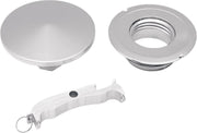Drag Specialties Gas Cap with Paint Protectors Fuel Cap Chrome Silver Vented