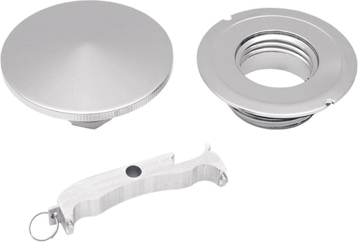 Drag Specialties Gas Cap with Paint Protectors Fuel Cap Chrome Silver Vented