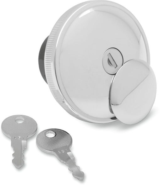 Drag Specialties Screw-In Locking Gas Cap Fuel Cap Chrome Silver Screw Cap Vented