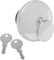 Drag Specialties Screw-In Locking Gas Cap Fuel Cap Chrome Silver Screw Cap Non-Vented