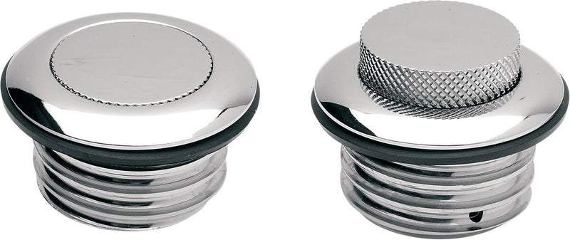Drag Specialties Pop-Up Gas Cap Fuel Cap Chrome Silver Early Vented Billet Aluminium Each