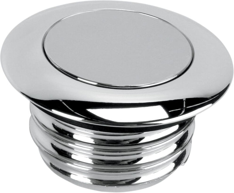 Drag Specialties Pop-Up Gas Cap Fuel Cap Chrome Silver Late Non-Vented Billet Aluminium