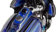 Drag Specialties Pop-Up Gas Cap Fuel Cap Black Wrinkle Early Vented Billet Aluminium Each
