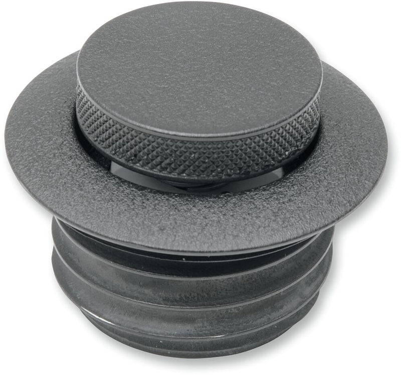 Drag Specialties Pop-Up Gas Cap Fuel Cap Black Wrinkle Early Non-Vented Billet Aluminium