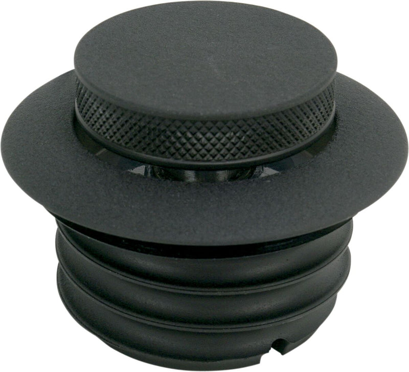 Drag Specialties Pop-Up Gas Cap Fuel Cap Black Wrinkle Late Non-Vented Billet Aluminium Each