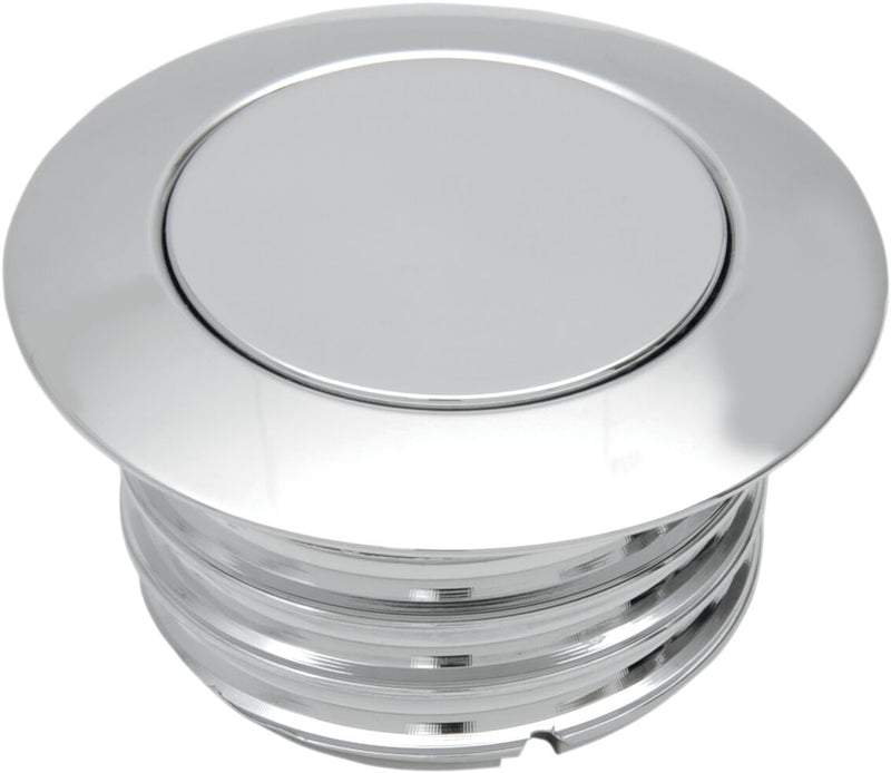 Drag Specialties Pop-Up Gas Cap Fuel Cap Chrome Silver Late Vented Billet Aluminium
