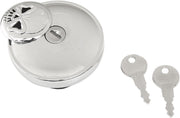 Drag Specialties Screw-In Locking Skull Gas Cap Fuel Cap Chrome Silver Vented Steel Each