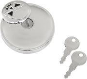 Drag Specialties Screw-In Locking Skull Gas Cap Fuel Cap Chrome Silver Non-Vented Steel #03-0320AS-B