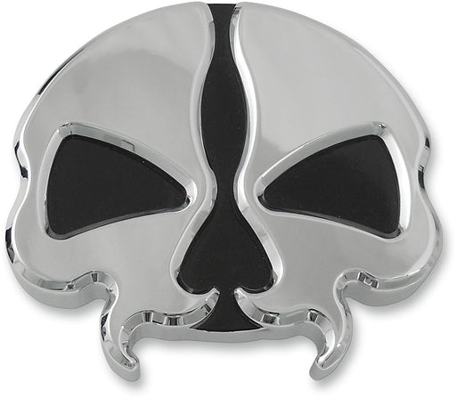 Drag Specialties Split Skull Gas Cap Fuel Cap Chrome Silver Vented Aluminium Die-Cast