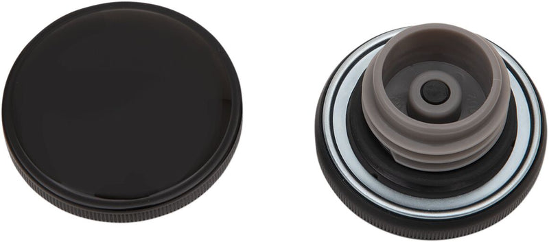Drag Specialties Screw-In Gas Cap Fuel Cap Black Gloss Vented Stainless Steel Each