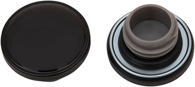 Drag Specialties Screw-In Gas Cap Fuel Cap Black Gloss Non-Vented Stainless Steel