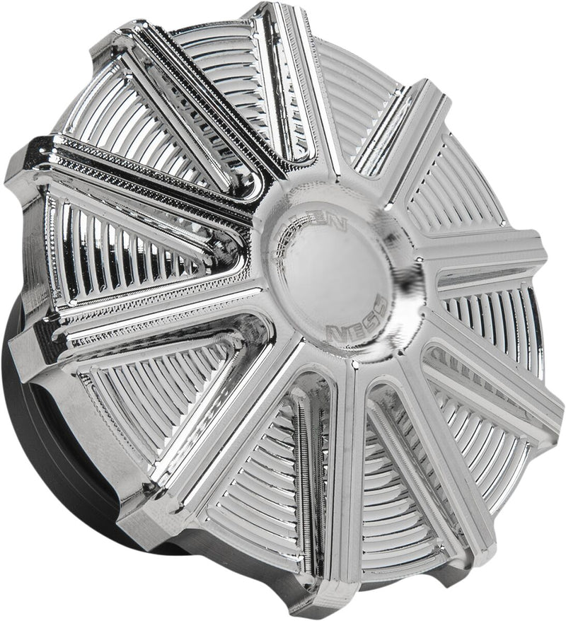 Arlen Ness Chrome Vented 10 Gauge Gas Cap for Various Various Harley-Davidson Motorcycles (See Fitment List)