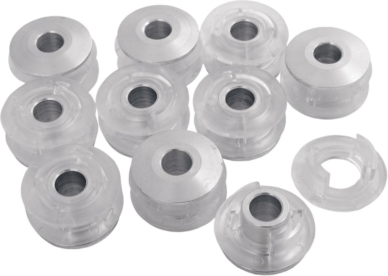 Alloy Art Premium Fuel Tank Mounting Bushings - Aluminum /  Polyurethane, 10 Pack - Aluminum / Clear / Silver for Harley-Davidson Softail 1985-1999