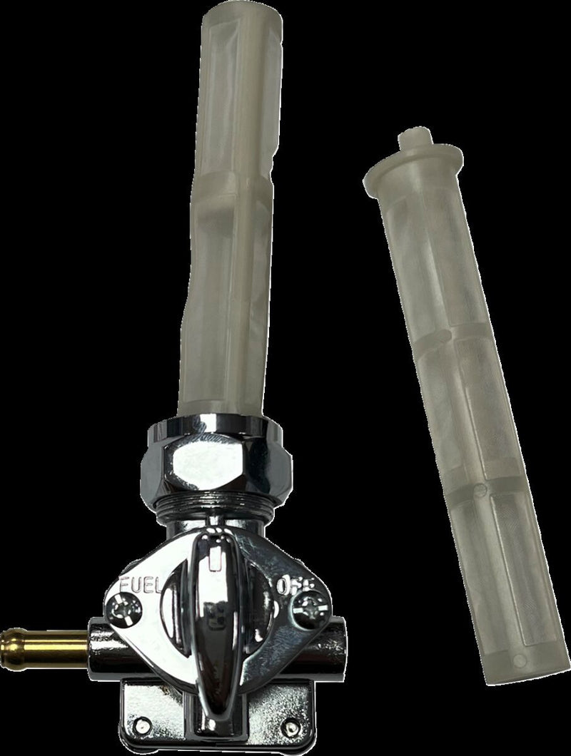 Drag Specialties Vacuum Petcock Fuel Valve Chrome Silver