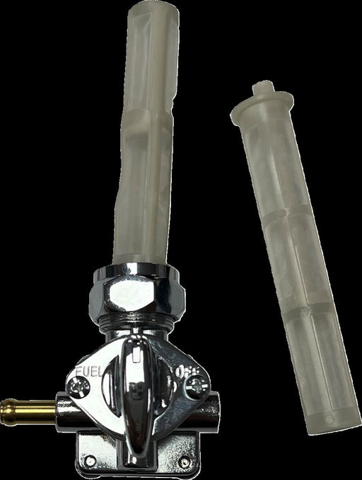 Drag Specialties Vacuum Petcock Fuel Valve Chrome Silver