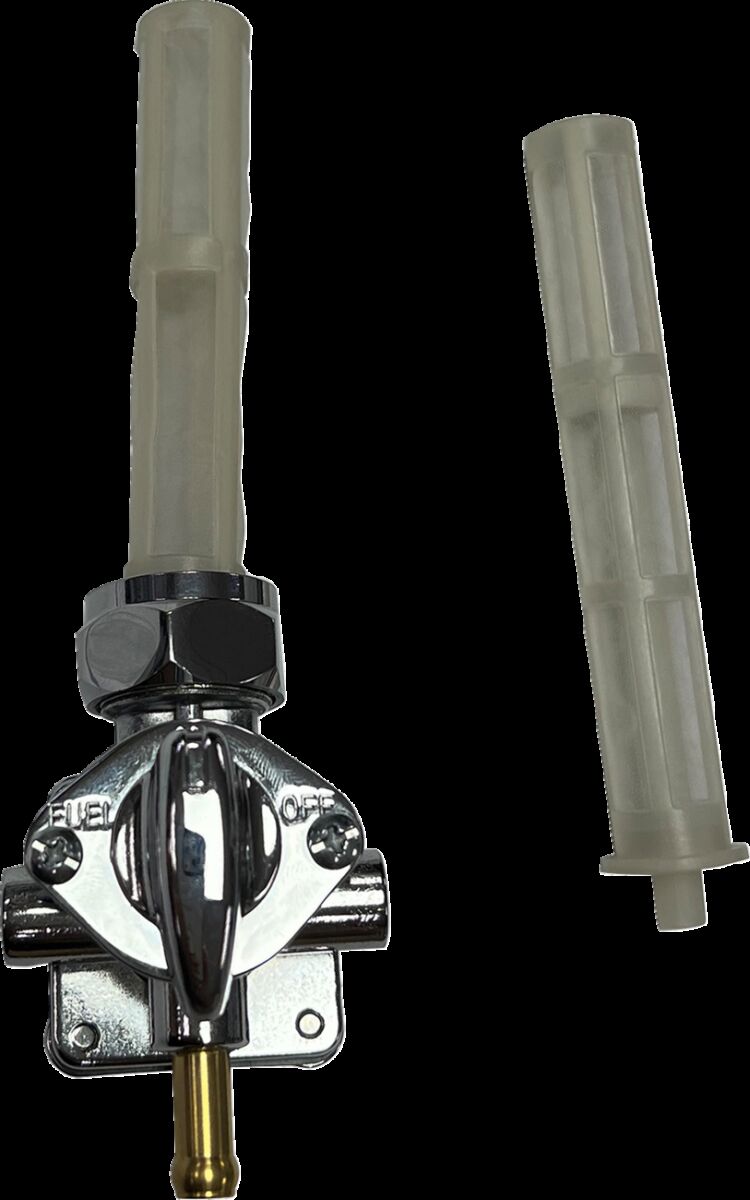 Drag Specialties Vacuum Petcock Fuel Valve Chrome Silver