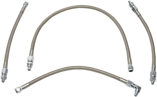 Drag Specialties Stainless Steel Braided Oil Line Kit Chrome Silver