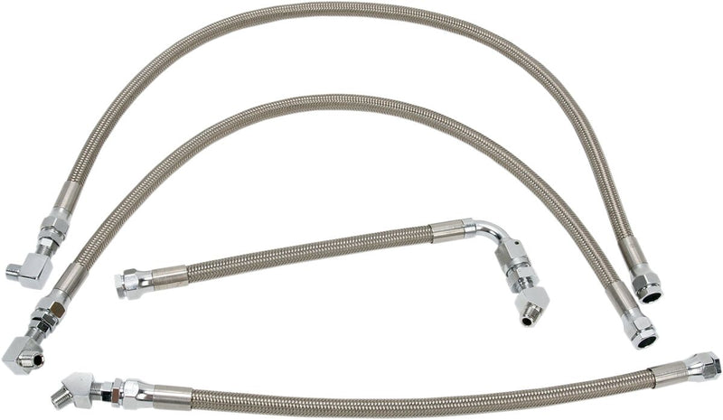 Drag Specialties Stainless Steel Braided Oil Line Kit #606003