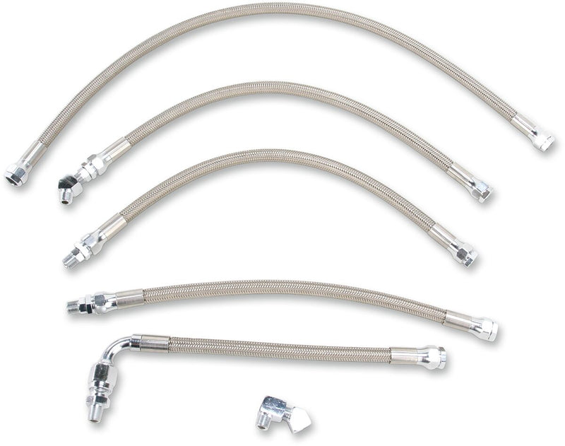 Drag Specialties Stainless Steel Braided Oil Line Kit #606004