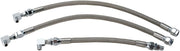 Drag Specialties Stainless Steel Braided Oil Line Kit Chrome Silver