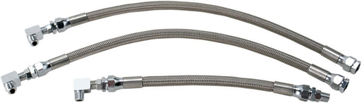 Drag Specialties Stainless Steel Braided Oil Line Kit Chrome Silver