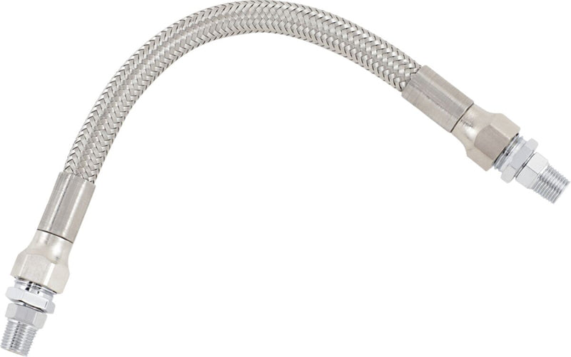 Drag Specialties Universal Stainless Steel Braided Oil Line Chrome Silver #608