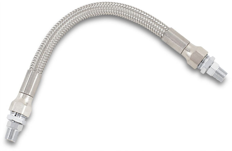 Drag Specialties Universal Stainless Steel Braided Oil Line Chrome Silver Each