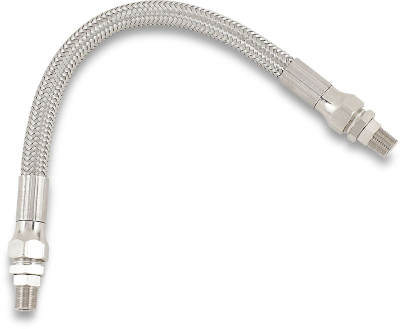 Drag Specialties Universal Stainless Steel Braided Oil Line Chrome Silver #609