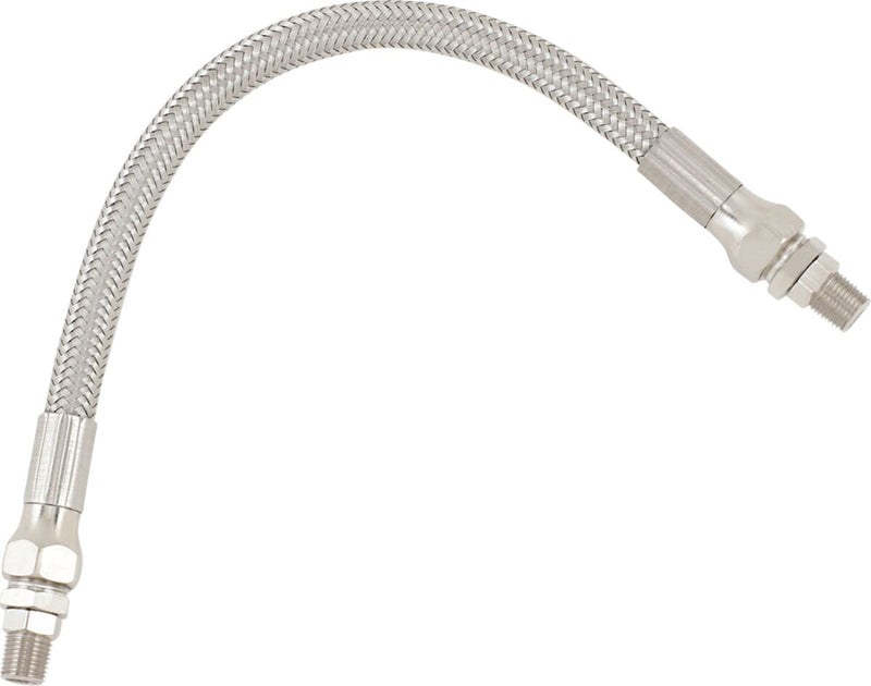 Drag Specialties Universal Stainless Steel Braided Oil Line Chrome Silver #610
