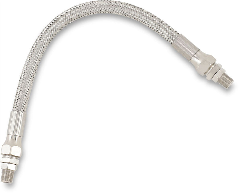 Drag Specialties Universal Stainless Steel Braided Oil Line Chrome Silver Each
