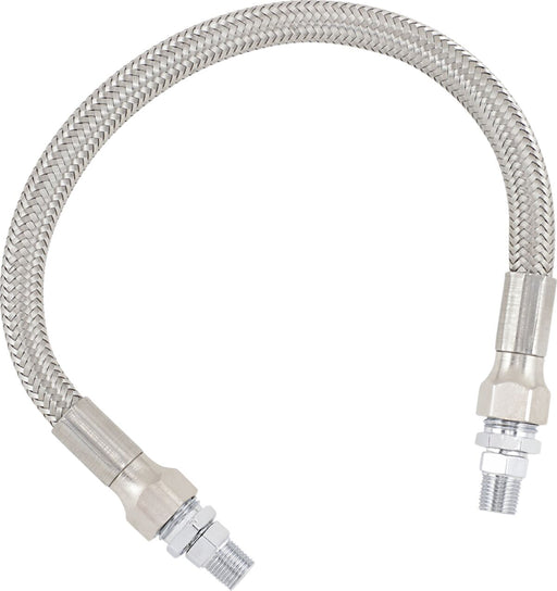 Drag Specialties Universal Stainless Steel Braided Oil Line Chrome Silver