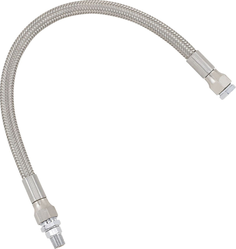 Drag Specialties Universal Stainless Steel Braided Oil Line Chrome Silver #613