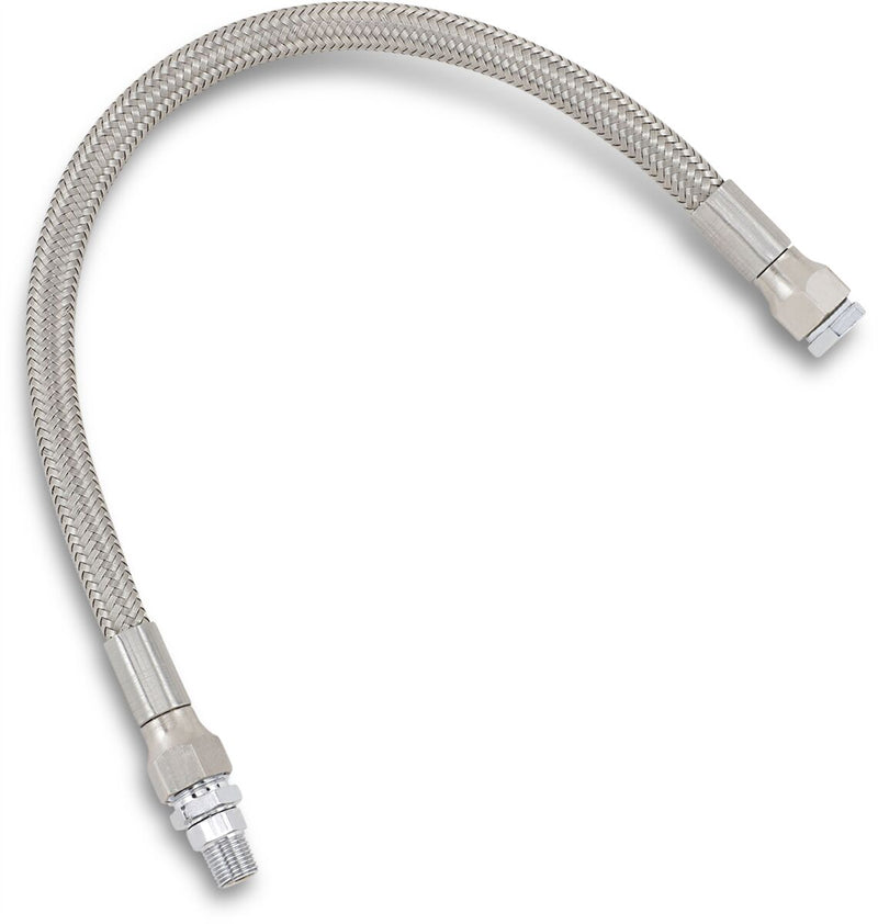 Drag Specialties Universal Stainless Steel Braided Oil Line Chrome Silver #613